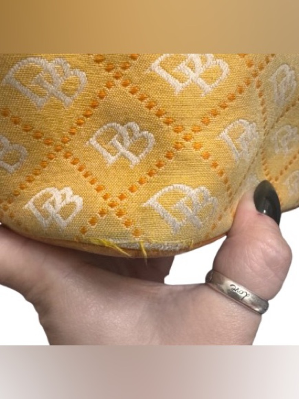 Dooney & Bourke East/West Monogram Shopper Tote with Vachetta Trim (Yellow)-GUC - Picture 16 of 16